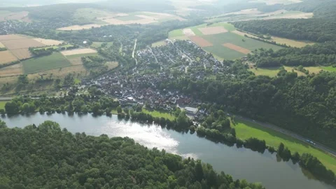 Urphar on the Main-Loop (Mainschleife) - Circle-Right-Clip Stock-Footage 245341998