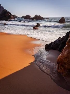 Ursa beach with shadow on sand Stock Photos