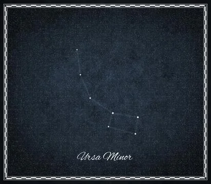 Ursa Minor star constellation, Night sky, Cluster of stars, Deep space,Litt.. Stock Illustration