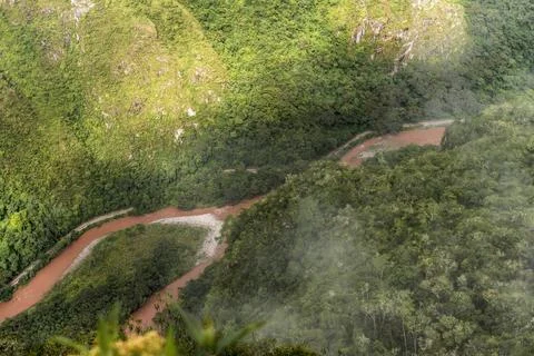 Urubamba river turn Stock Photos