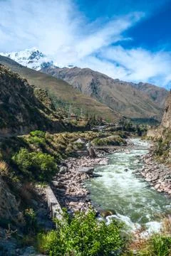 Urubamba Sacred Valley in Peruvian Andes Foto stock