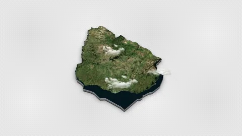 Uruguay 3D Country Map Animation Transparent Alpha Stock Footage 277115646