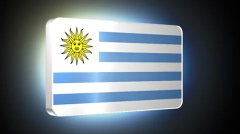 Uruguay 3d flag Stock Footage 7748839