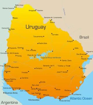 Uruguay Abstract vector color map of Uruguay country Copyright: xZoonar.co... Stock Photos