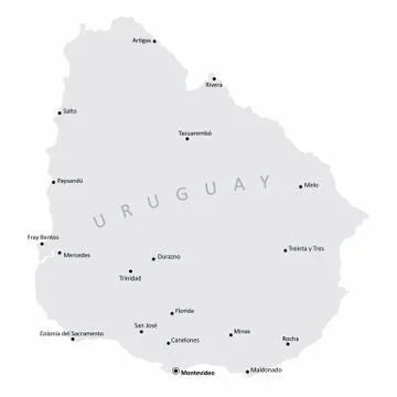 Uruguay cities map Stock Illustration