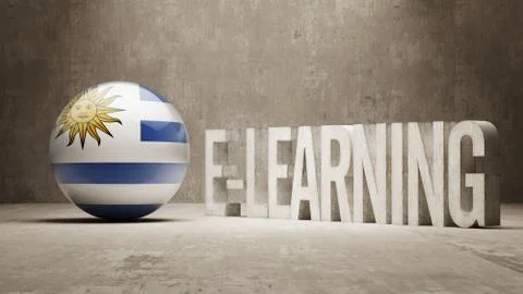 Uruguay. E-Learning  Concept Illustrazione stock