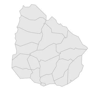 Uruguay editable vector political map EPS Stock Illustration