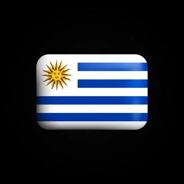 Uruguay Flag 3D Icon. National Flag of Uruguay Stock Illustration