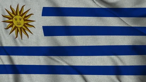 Uruguay Flag Animation Seamless Loop Waving in the Wind - 3D (4K UHD) 스톡 동영상 320597440