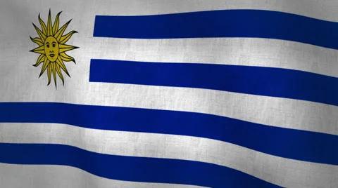 Uruguay Flag Background Textured (Loop-able) Stock Footage 34025599