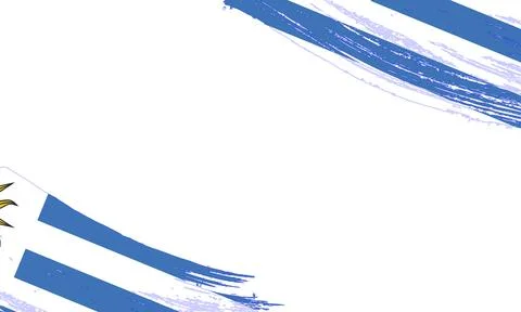 Uruguay Flag with Brush Stroke Effect, Grunge brush stroke. Watercolor pain.. Stock Illustration