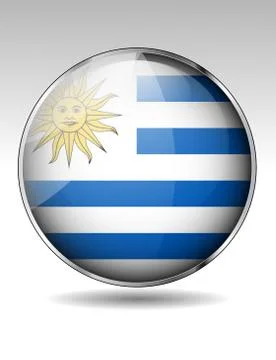 Uruguay flag button Stock Illustration