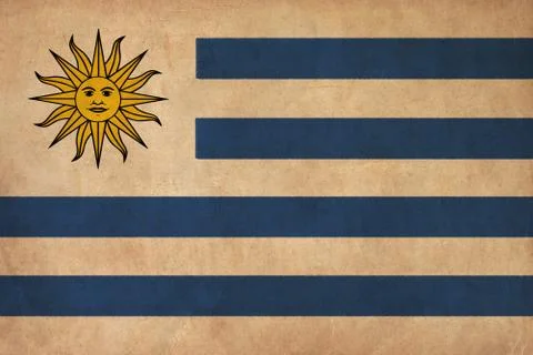 Uruguay flag drawing ,grunge and retro flag series Stock Illustration