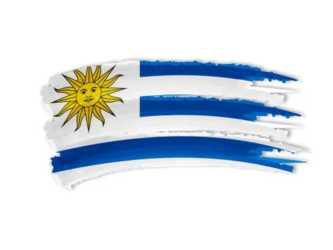 Uruguay flag drawing Stock Illustration