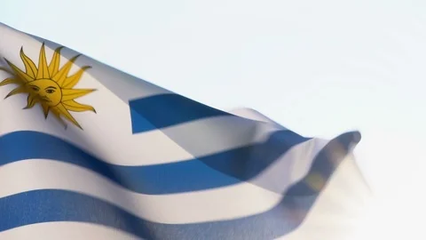 Uruguay Flag Flapping Video stock 118962003