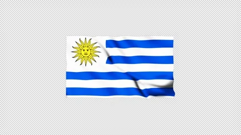 Uruguay flag fluttering in the wind Stock Footage 305810872