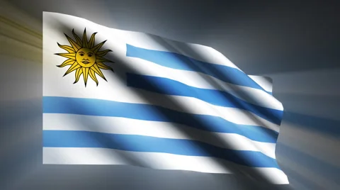 Uruguay-Flag Stock Footage 887605