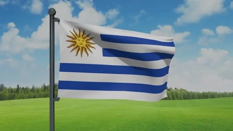 Uruguay Flag Video stock 153256734