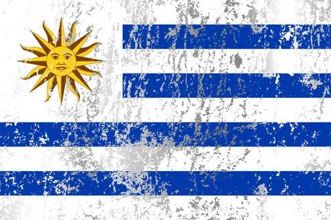 Uruguay flag with grunge effect. Illustrazione stock