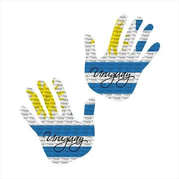 Uruguay flag hand vector 库存插图