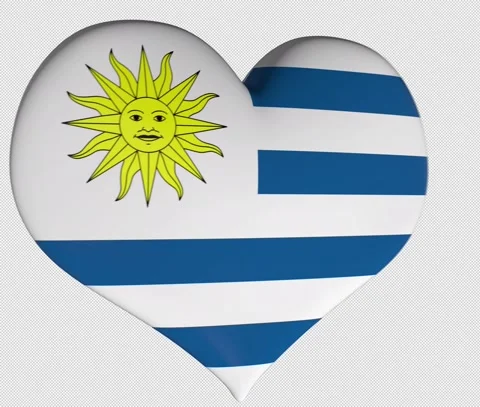 Uruguay Flag Heart Turning Vídeos de archivo 143646412