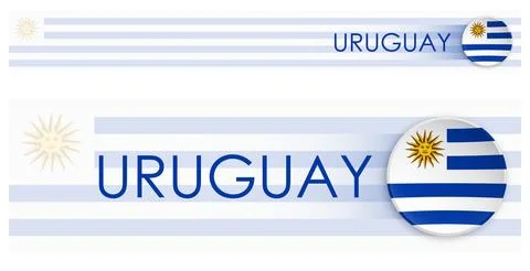 Uruguay flag horizontal web banner in modern Illustrazione stock