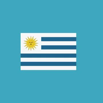 Uruguay flag icon in flat design Stock Illustration