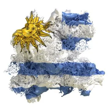 Uruguay flag liquid Stock Illustration