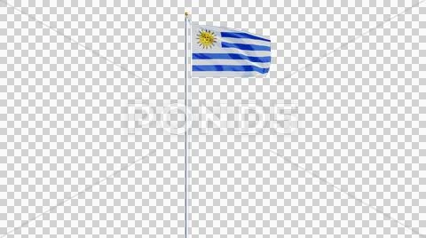 Uruguay flag, long shot, isolated with alpha channel Stock Photos