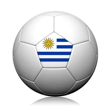 Uruguay flag pattern 3d rendering of a soccer ball イラスト素材