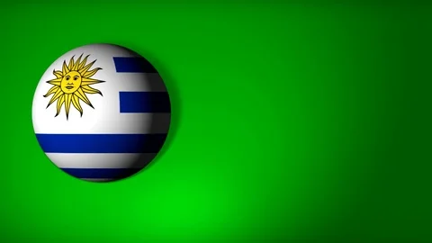 Uruguay flag in the shape of a ball to roll Video stock 80891557