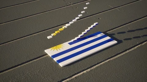 Uruguay Flag - Slow Motion Stock Footage 318942526