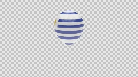 Uruguay flag textured balloon rotating Alpha Video stock 61724286