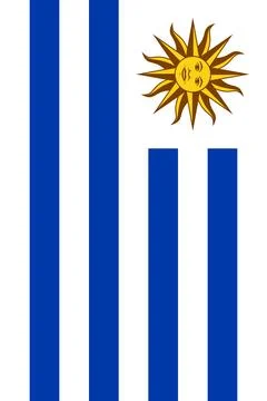 Uruguay flag turned to vertical position Stock Illustration