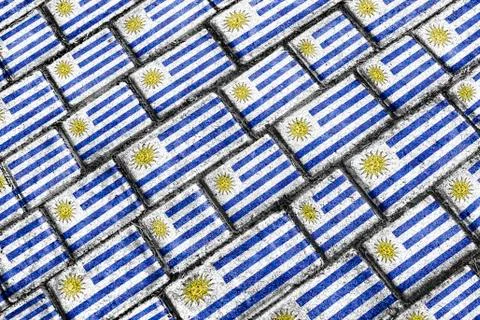 Uruguay Flag Urban Grunge Pattern Stock Illustration