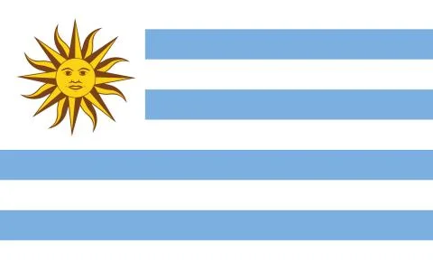 Uruguay flag vector graphic. Rectangle Uruguayan flag illustration. Uruguay c Stock Illustration