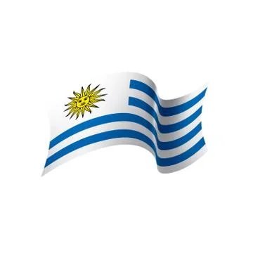 Uruguay flag, vector illustration Stock Illustration