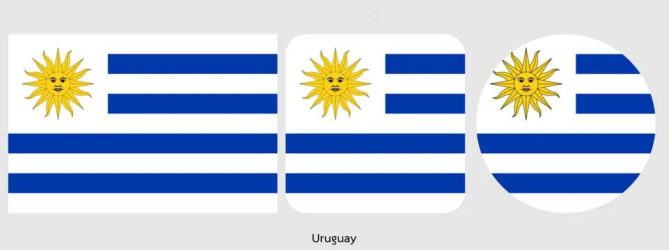 Uruguay flag, vector illustration Stock Illustration