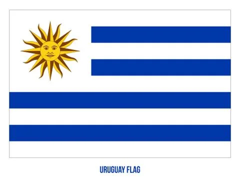 Uruguay Flag Vector Illustration on White Background. Uruguay National Flag. Stock Illustration