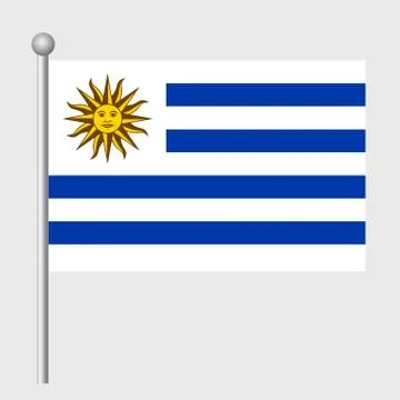 Uruguay flag vector template background realistic copy Stock Illustration