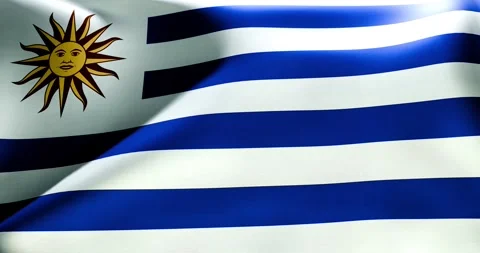 Uruguay flag waving 30 seconds 4K high quality 60fps video Stock Footage 322903718