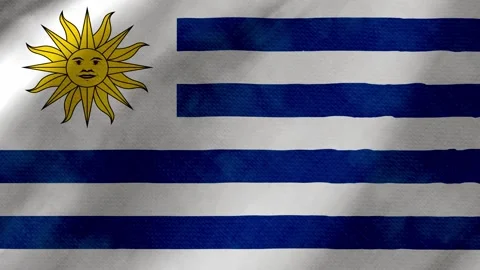 Uruguay flag waving background with real fabric texture Stock-Footage 292948825