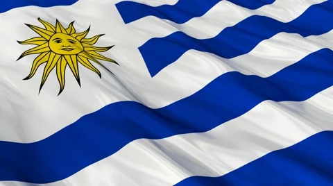 Uruguay flag waving. Seamless Video stock 48687353