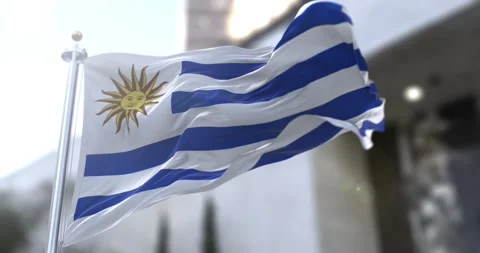 Uruguay-flag-waving-seamless-loop-4k-60fps Stock Footage 330955061