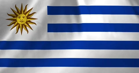 Uruguay flag waving with the wind background loop video animation Vídeos de archivo 327173752
