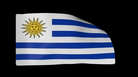 Uruguay Full Flag with Alpha channel 库存影片 87288255