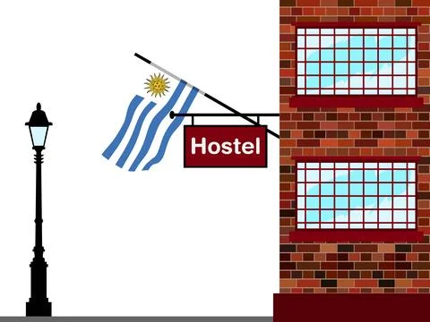 Uruguay Hostels Vector Illustration Stock Illustration