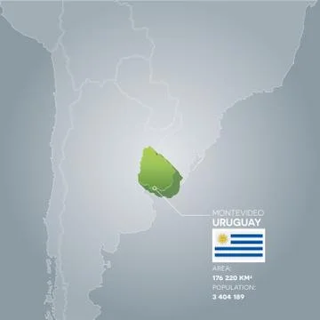 Uruguay information map. Stock Illustration