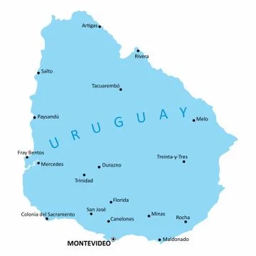 Uruguay isolated map Stock Illustration