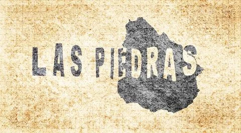 Uruguay Las Piedras Typography Map Stock Illustration